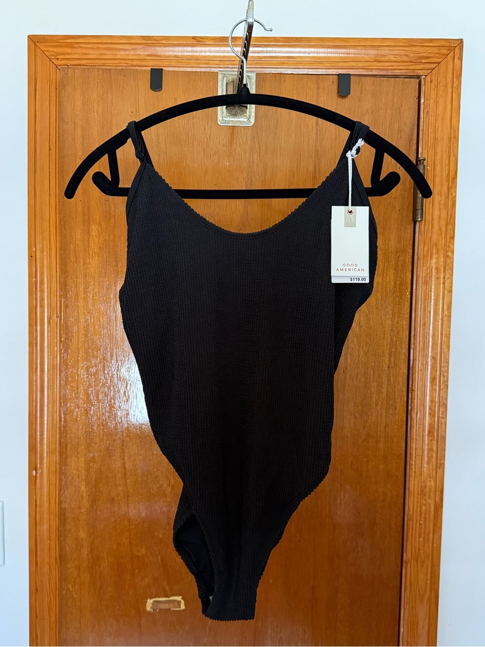Good American Always Fits One-Piece Swimsuit, L/XL Black